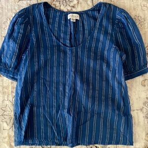 Velvet Graham and Spencer short sleeve blouse with lurex stripes